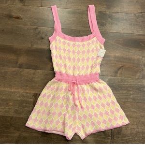 Free People Dream Diamonds Sweater Romper M